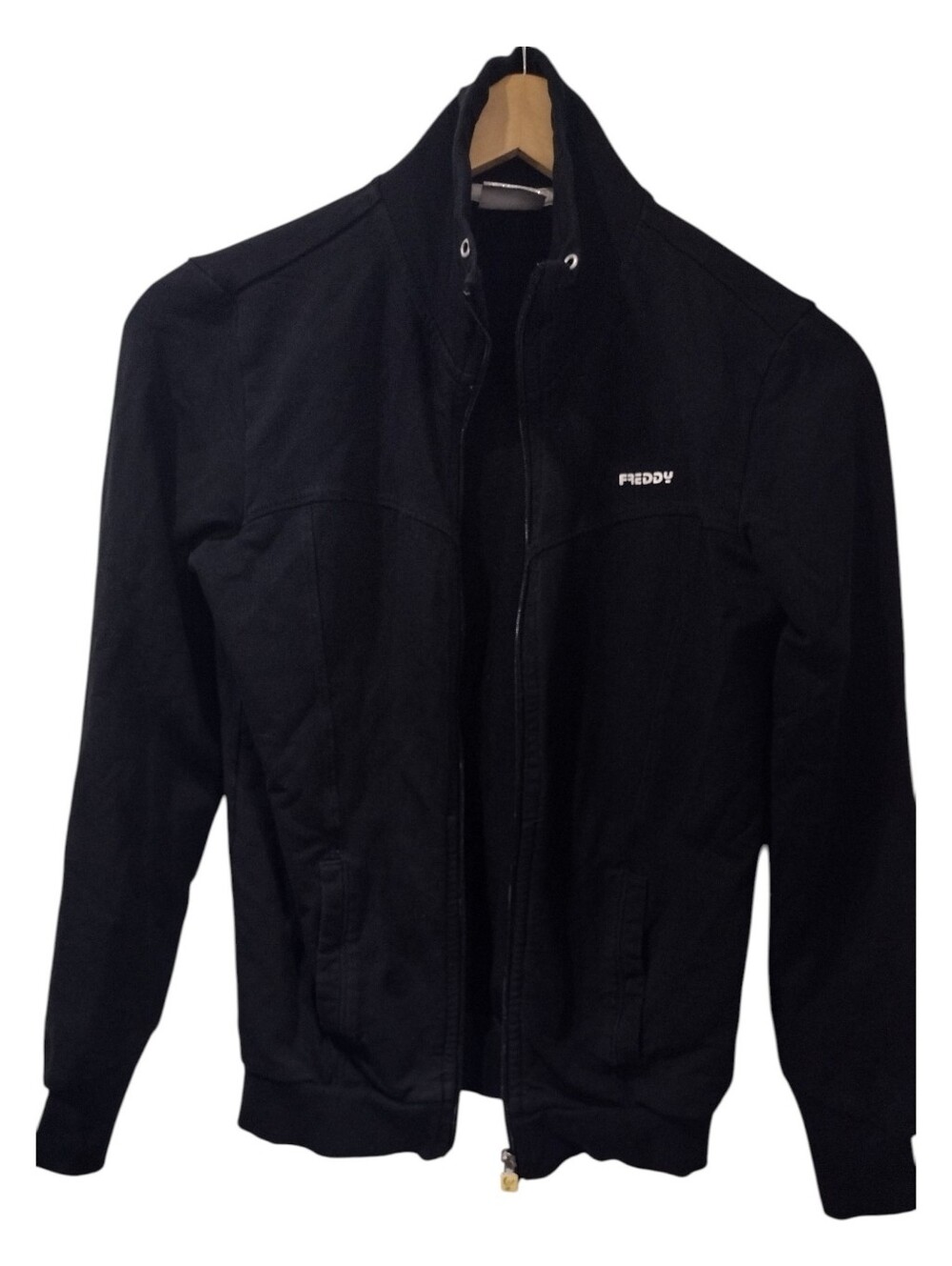 Freddy Black Zip-Up Bomber Jacket